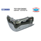 Replacement Chrome Steel Rear Passenger Bumper End w/Park Assist Sensor Holes