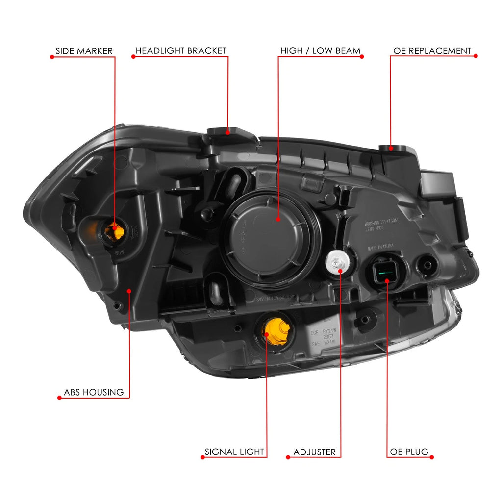 Headlights for Kia Soul (2010–2011) - Black Housing Amber Corner Reflector