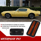 Set of 2 Front Amber Side Marker Lights for Pontiac Firebird (1970–1981)