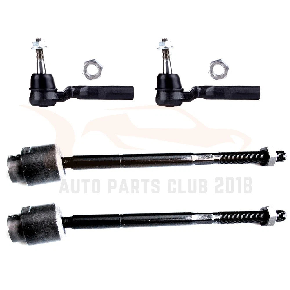 Set of 4 Front Inner Outer Tie Rod End Links for Saturn Aura (2007–2009)