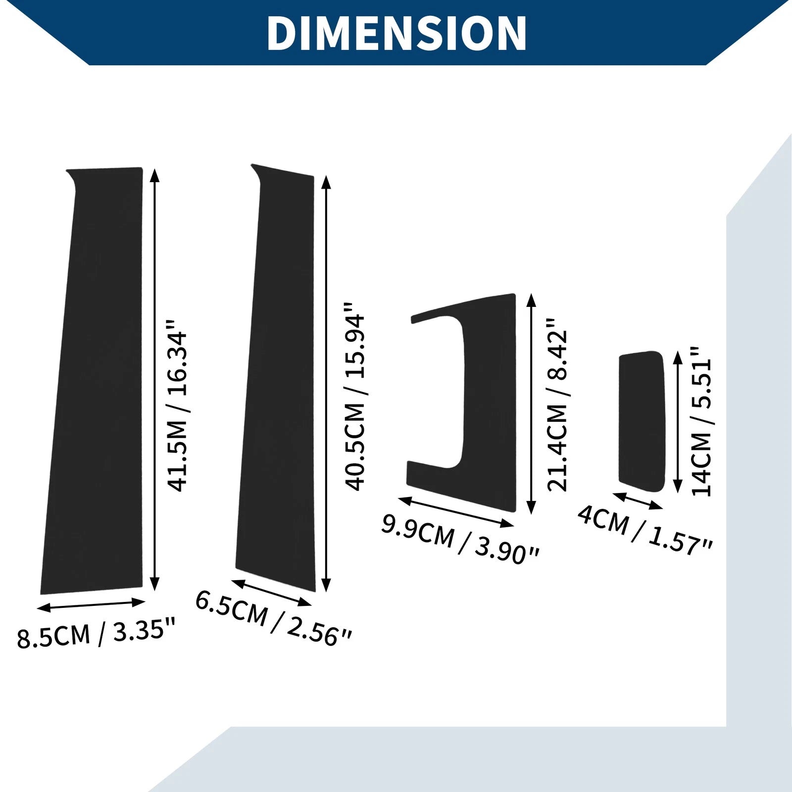 8 Pcs Door Pillar Window Trim for Honda HR-V (2016–2021) Black