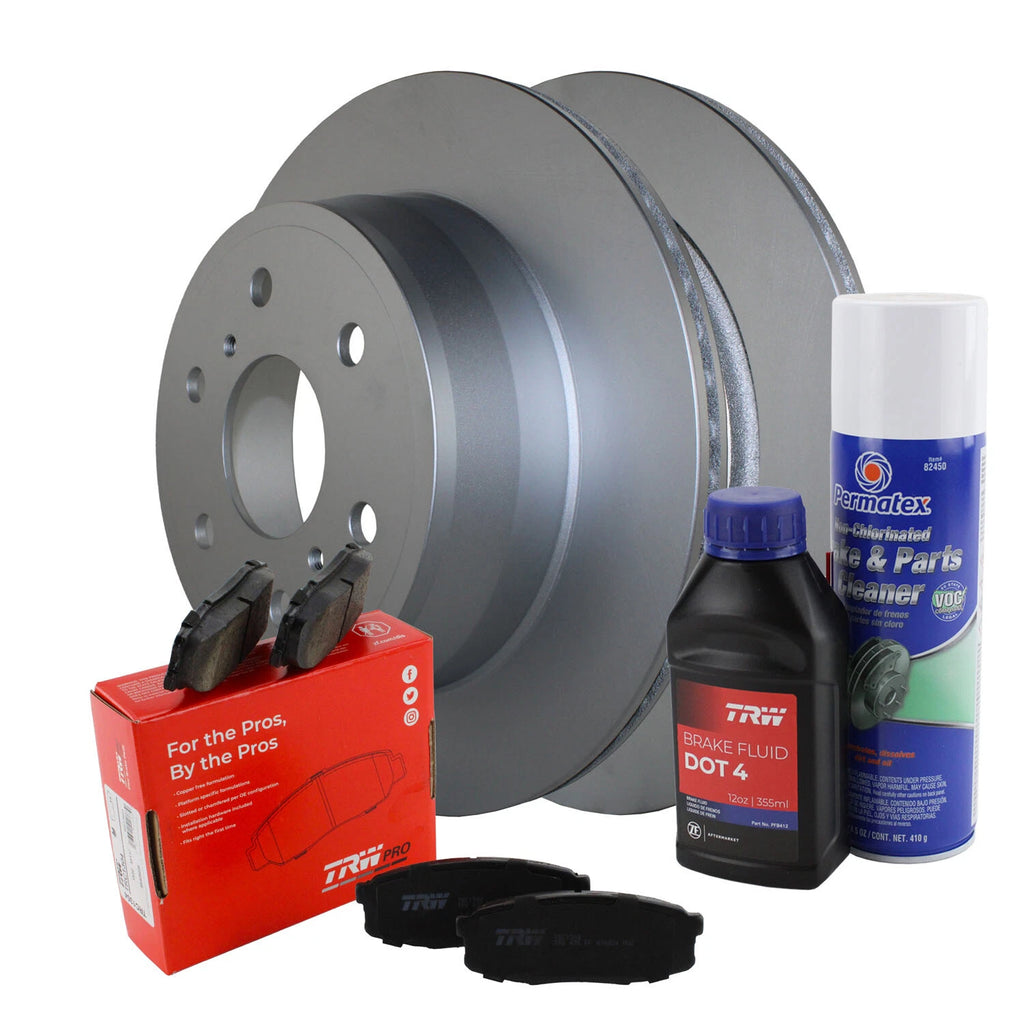 Rear Brake Kit 345mm Disc Rotors TRW Pro Ceramic Pads for Cadillac Chevrolet GMC