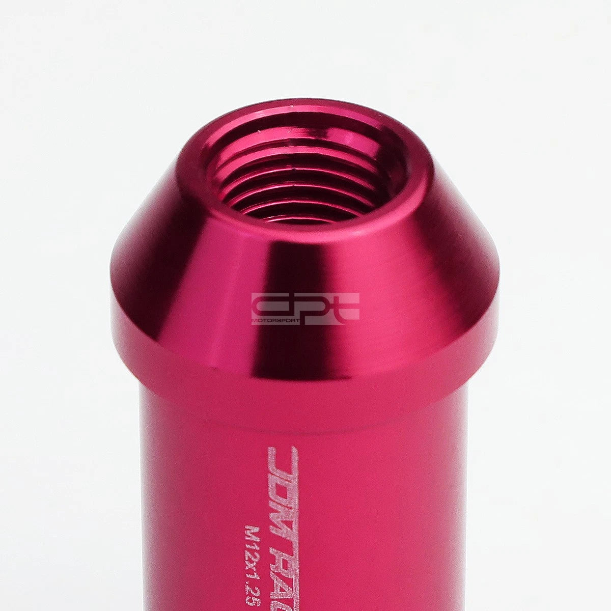 20 PCS Open End M12x1.25 50mm Tall Pink Aluminum Lug Nuts + Lock Key