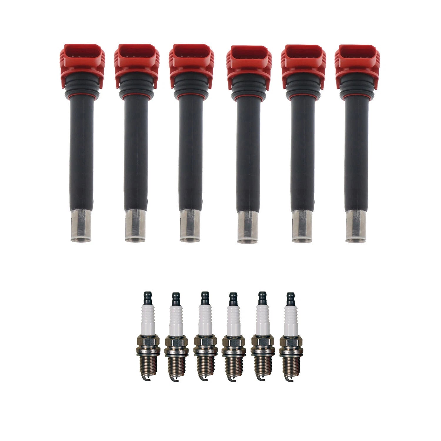 Set of 6 Ignition Coils & Iridium Spark Plugs for Audi A6 3.2 V6 (2005–2011)