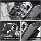 2PC Headlights for Jeep Compass (2017–2021) Black Housing Clear Corner