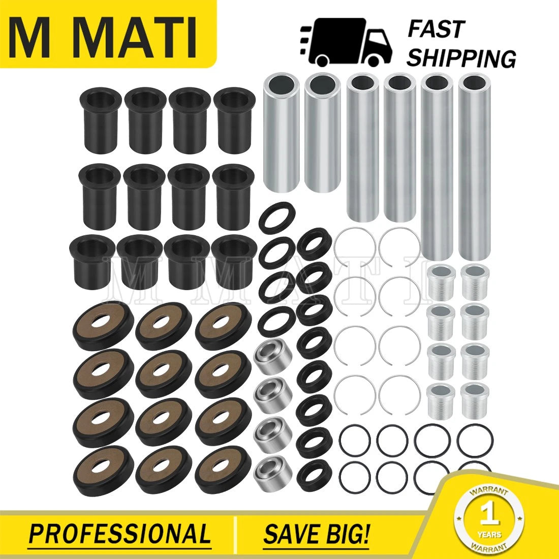 Set of 2 Rear Upper Lower A-Arm Bushing Shaft for Honda TRX680 FA/FGA TRX650 FA/FGA