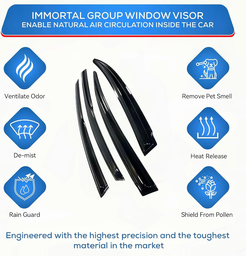 Mugen Style Window Visor Sun Rain Guards for Honda Accord 2013–2017