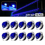 10X 3/4" LED Emergency Strobe Marker Light Blue Warning Flashing