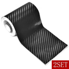 Set of 2 Carbon Fiber Door Sill Protector Strips for Universal Fit