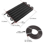 Universal Aluminum Remote Transmission Oil Cooler Kit 6 Rows