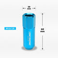 Set of 20 M12X1.25 Sky Blue JDM Open End Aluminum Lug Nuts + Spline Locks + Key