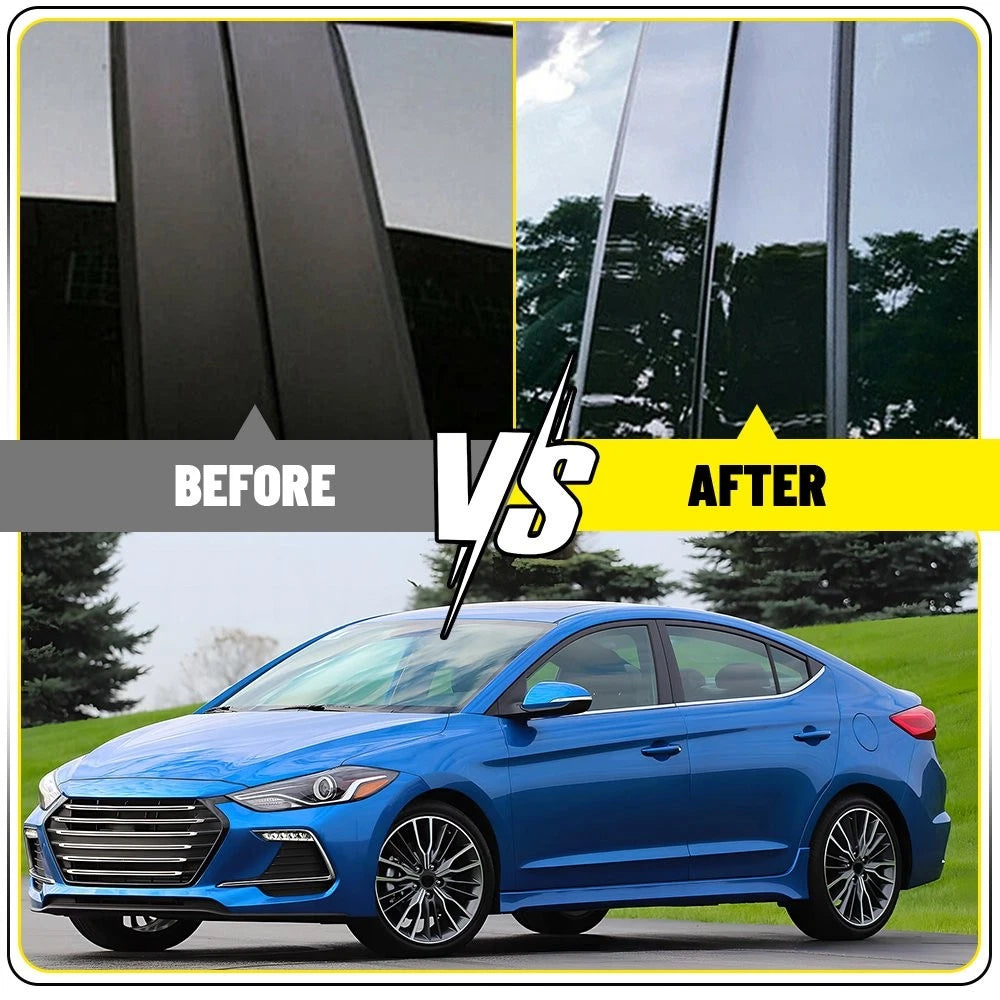 Gloss Black Pillar Posts Window Door Trim for Hyundai Elantra (2017–2020)