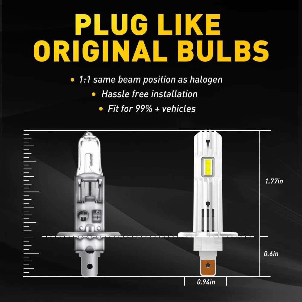 H1 LED Headlight Bulbs Conversion Kit for [Make Model] ([YYYY–YYYY])