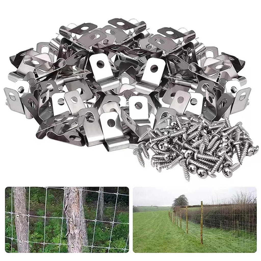 100 Stainless Steel Wire Clips for Outdoor Projects