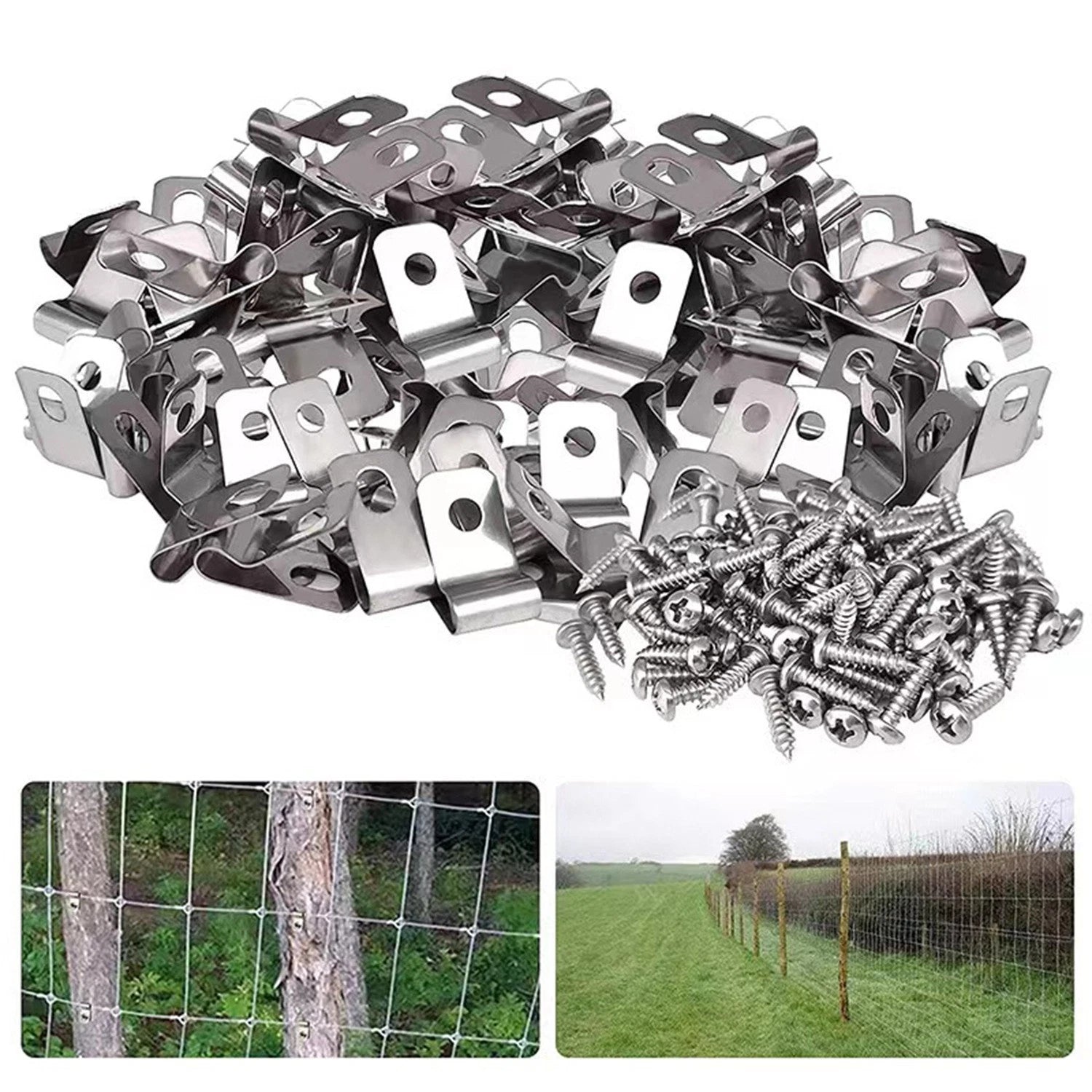 100 Stainless Steel Wire Clips for Outdoor Projects