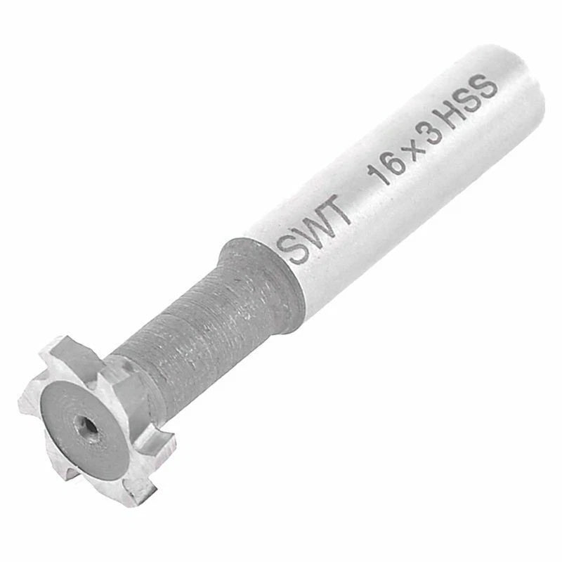 6 Flutes T Slot End Mill Cutting Tool 16mm Diameter HSS (60mm Length)