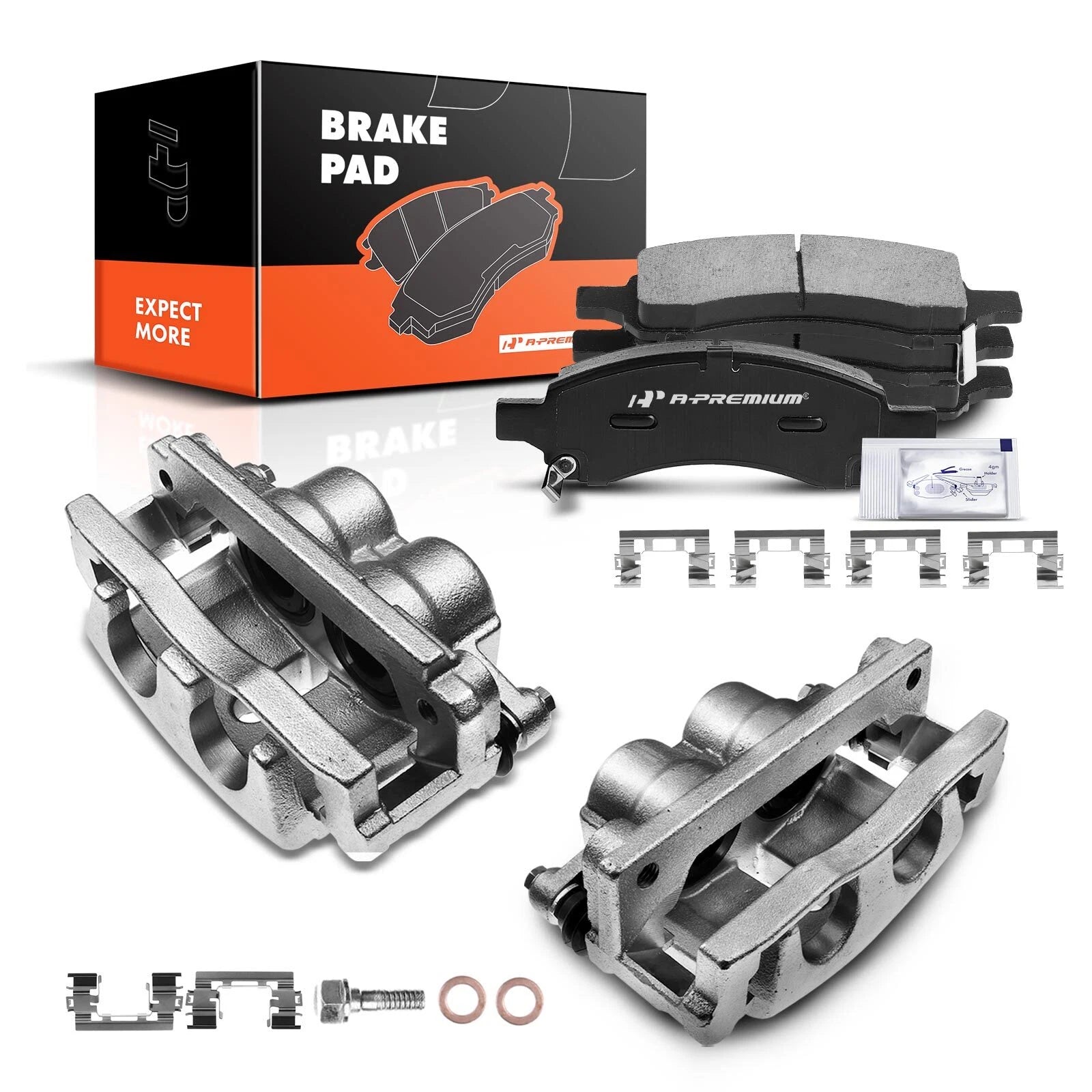 Set of 6 Front Brake Calipers & Pads for Chevy Traverse (2009–2017)