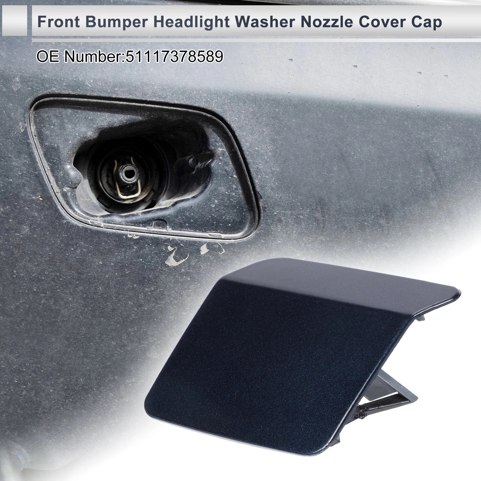 Bumper Headlight Washer Nozzle Cover Cap for BMW X5 F15 (2014–2018) Blue
