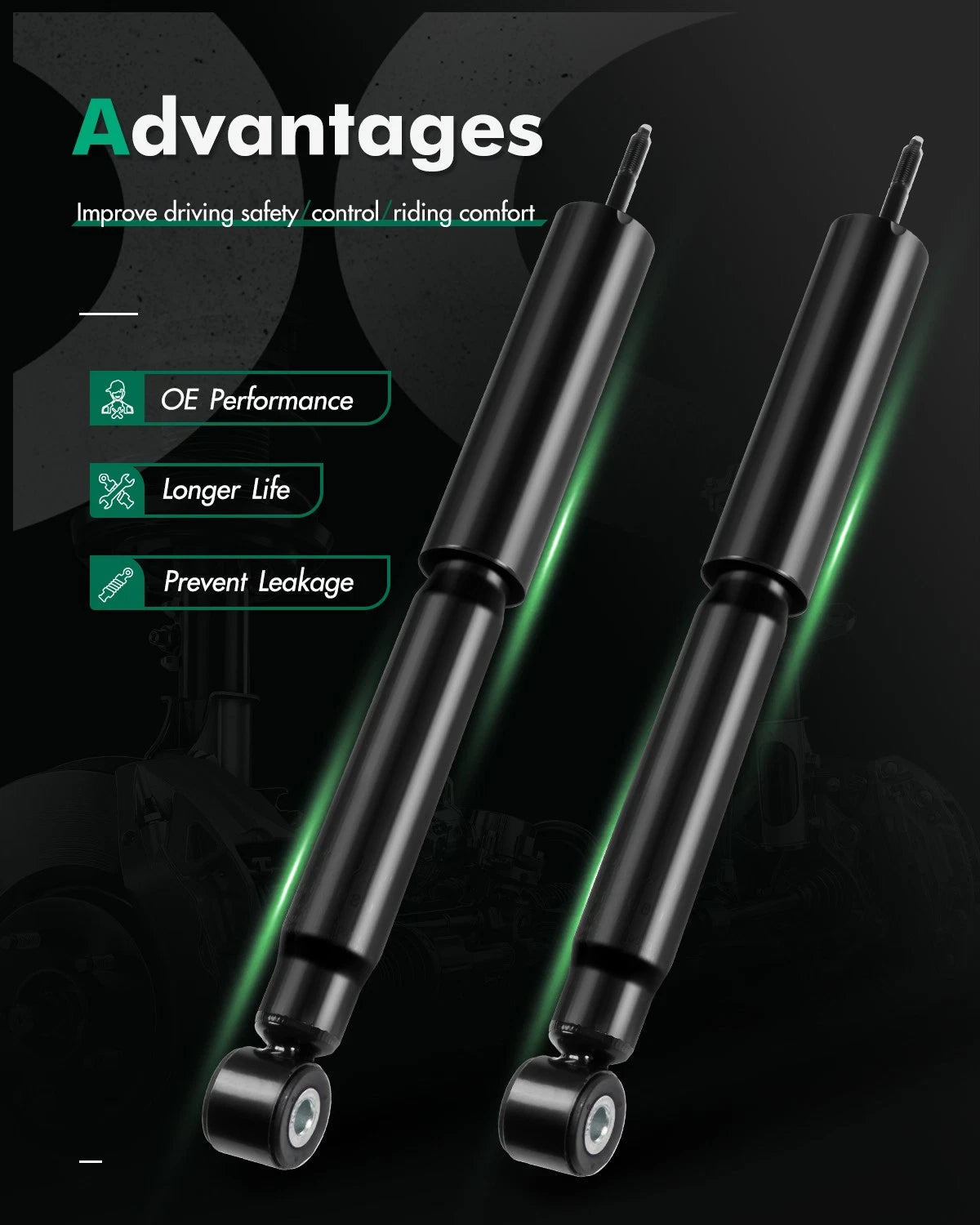 Rear Pair Absorber Shocks Struts for Honda Passport (1998–2002)