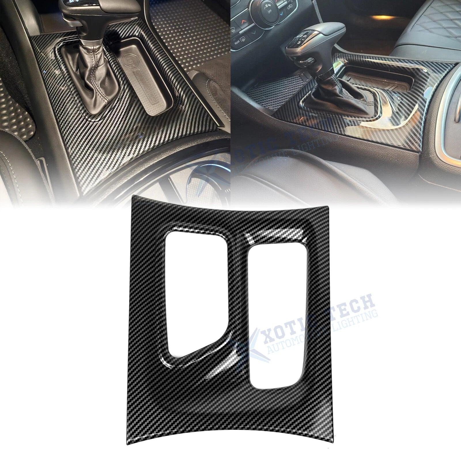 Carbon Fiber Pattern Center Gear Shift Panel Trim for Dodge Charger (2015–2023)