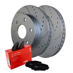 Front Brake Kit 305mm Drilled Rotors & TRW Metallic Pads for Silverado Sierra 1500 (2007–2013)