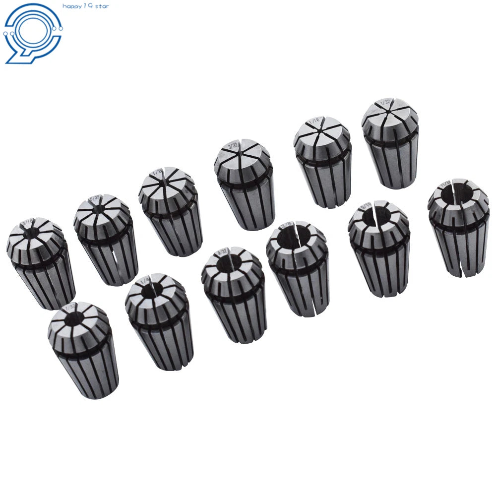 12-Pack ER16 Spring Collet Set for CNC Milling Lathe Engraving Machine