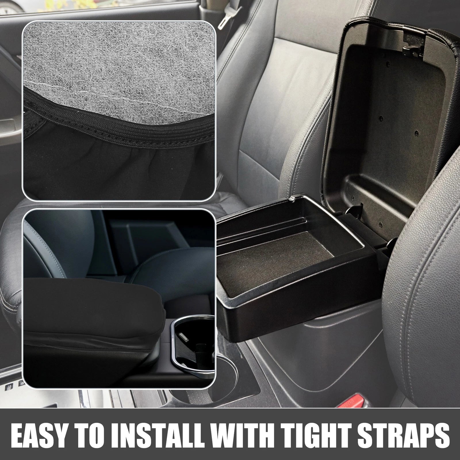 Center Console Armrest Cover Pad for Toyota RAV4 (2019–2023) Black