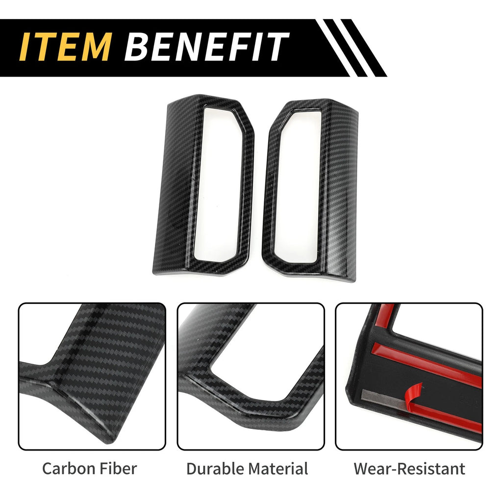 Set of 2 Carbon Fiber Dashboard Side Air Vent Trim for Toyota Tacoma (2024)