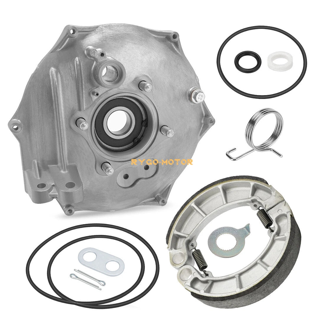 Rear Brake Panel Plate Kit & Brake Shoes for Honda Rancher 420 TRX420 (2014–2024)