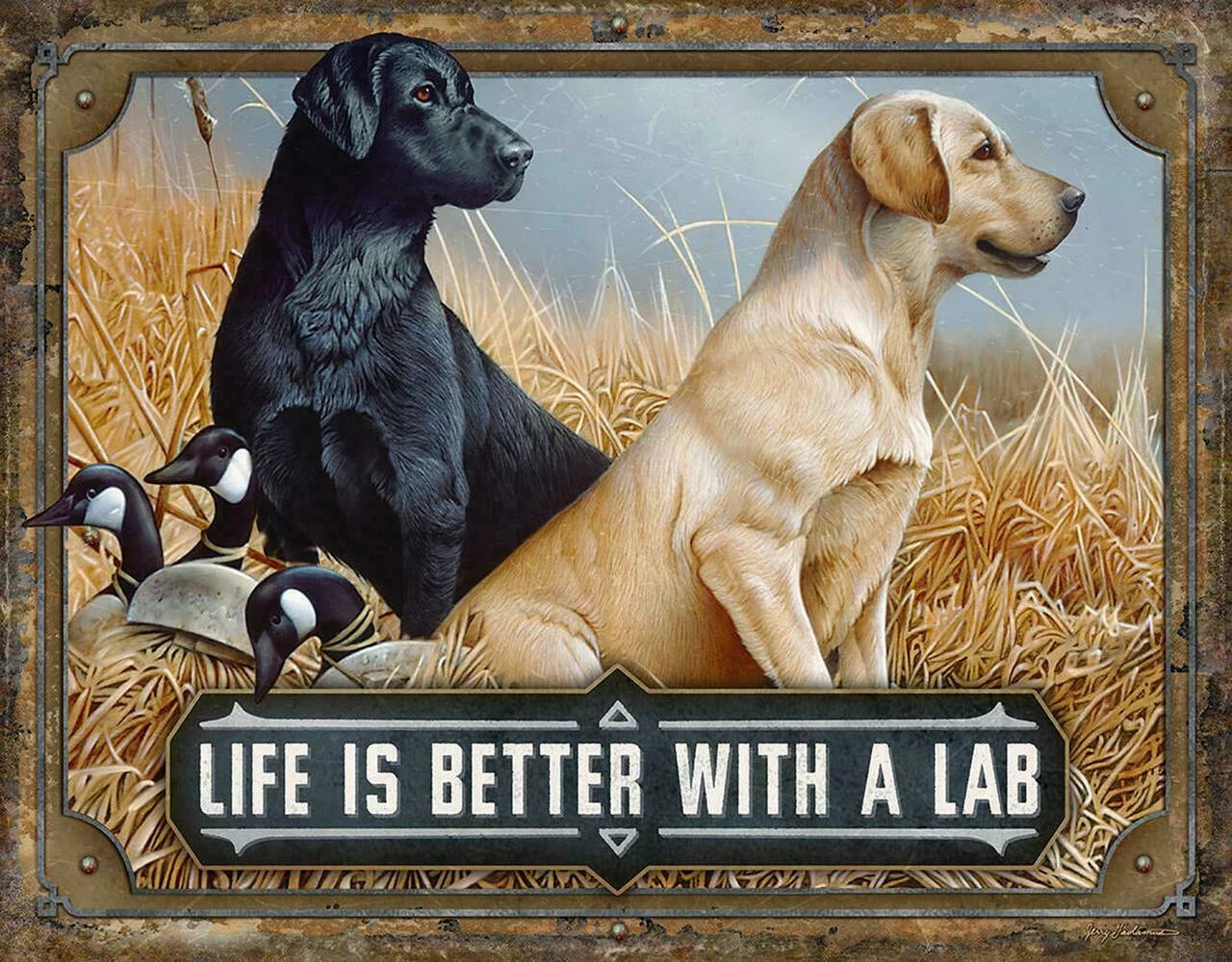 Labrador Retriever Tin Metal Sign for Home Decor (Made in USA) 2568
