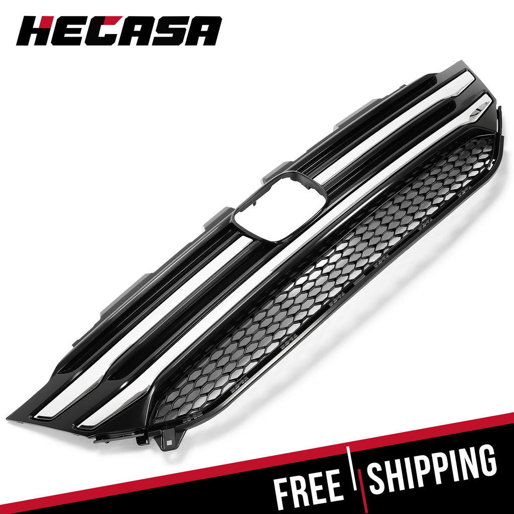 Front Bumper Upper Grille for Honda Pilot (2016–2018) W/Chrome Trim