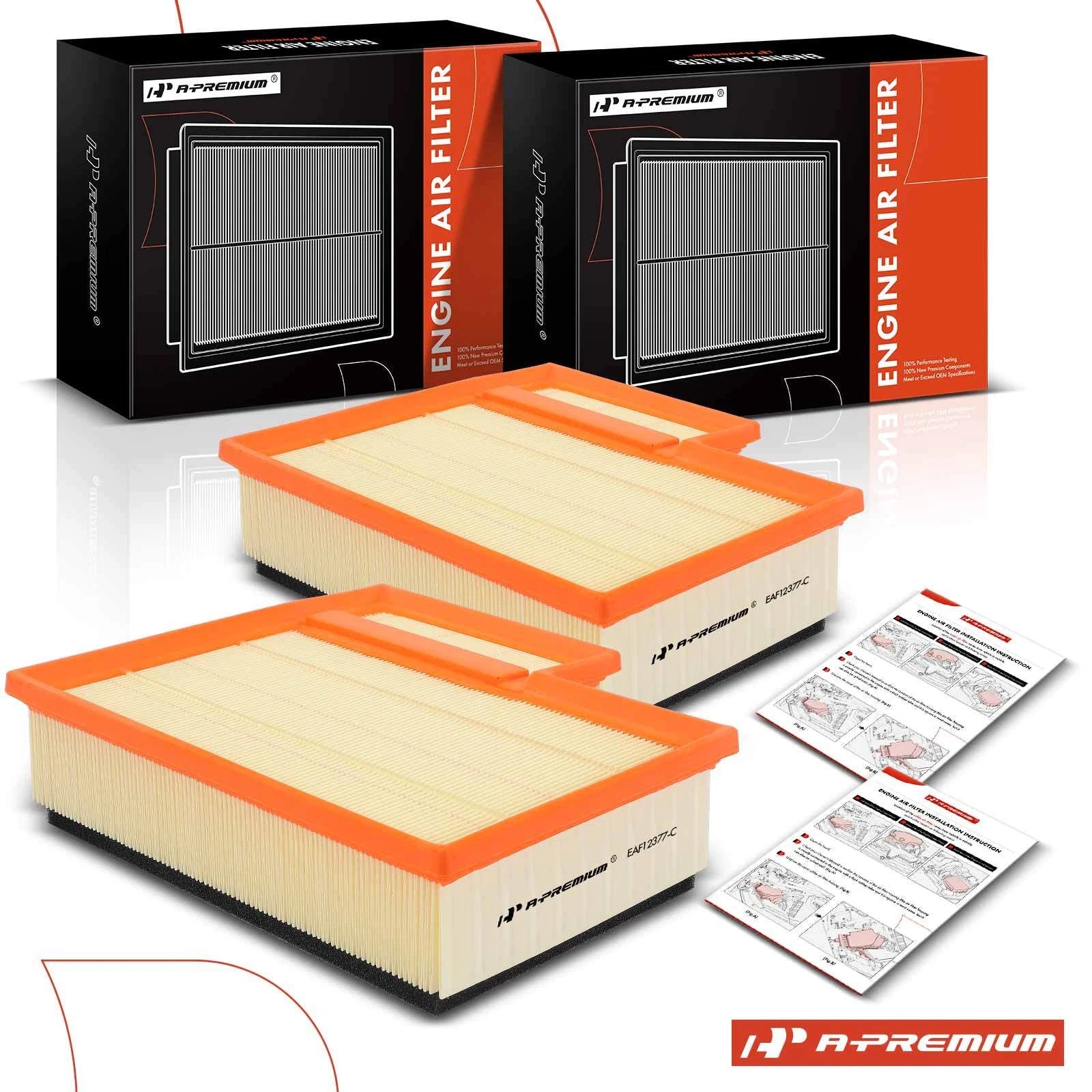 2X Engine Air Filter for Ford Transit-150 Transit-250 350 350 HD (2015–2023)