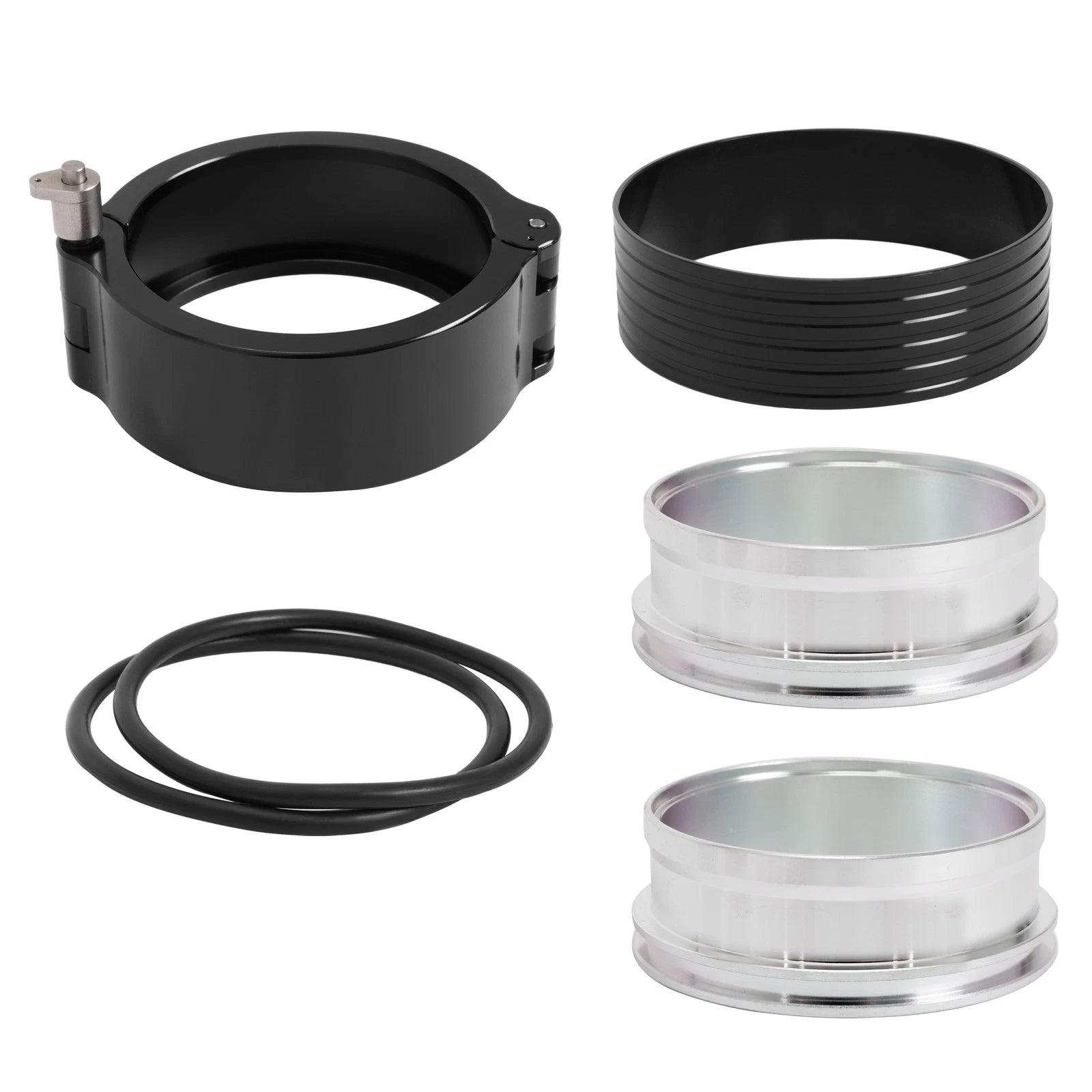 2.5'' Aluminum Quick Release Clamp Set for Intercooler Air Intake Pipe (Black)