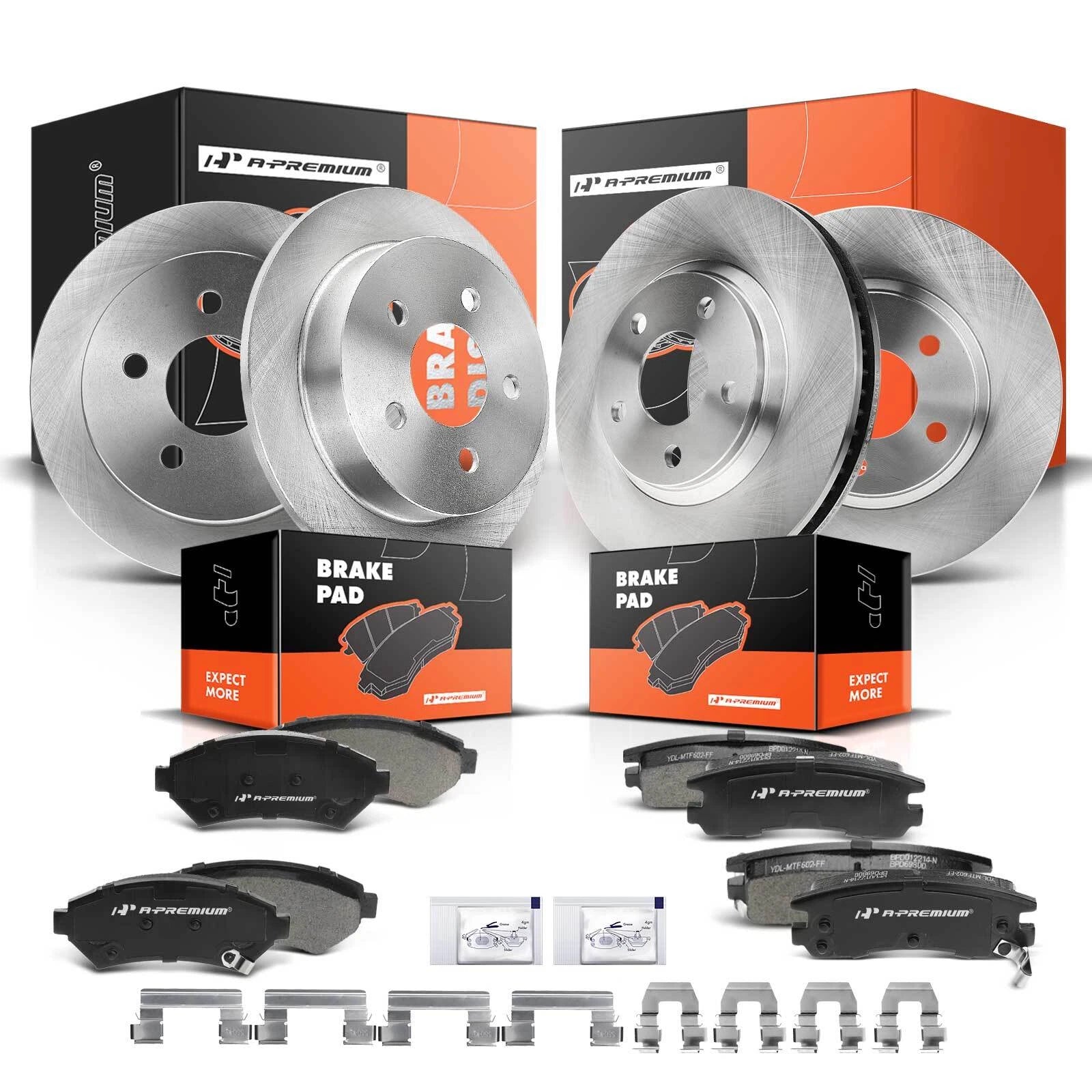 Set of 4 Disc Brake Rotors & Ceramic Pads for Chevy Impala (2000–2005)