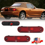 2X Red Lens Rear Side Marker Signal Lights for Mazda Miata MX-5 (1990–2005)