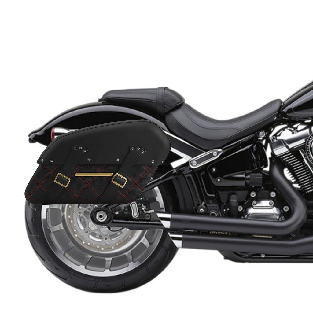Saddle Bags for Harley Softail FLFB FLFBS FXBR FXBRS (2018–2023) Black