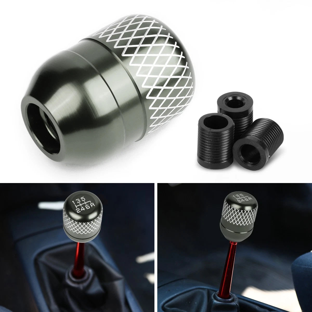 6-Speed Aluminum Shift Knob for Universal JDM Type-R (42mm)