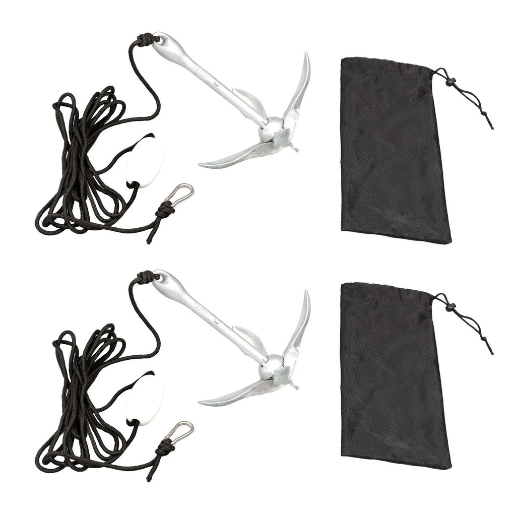 Folding Anchor Set for Small Boats Canoe Paddle Boards (1.5-7.1 lb)