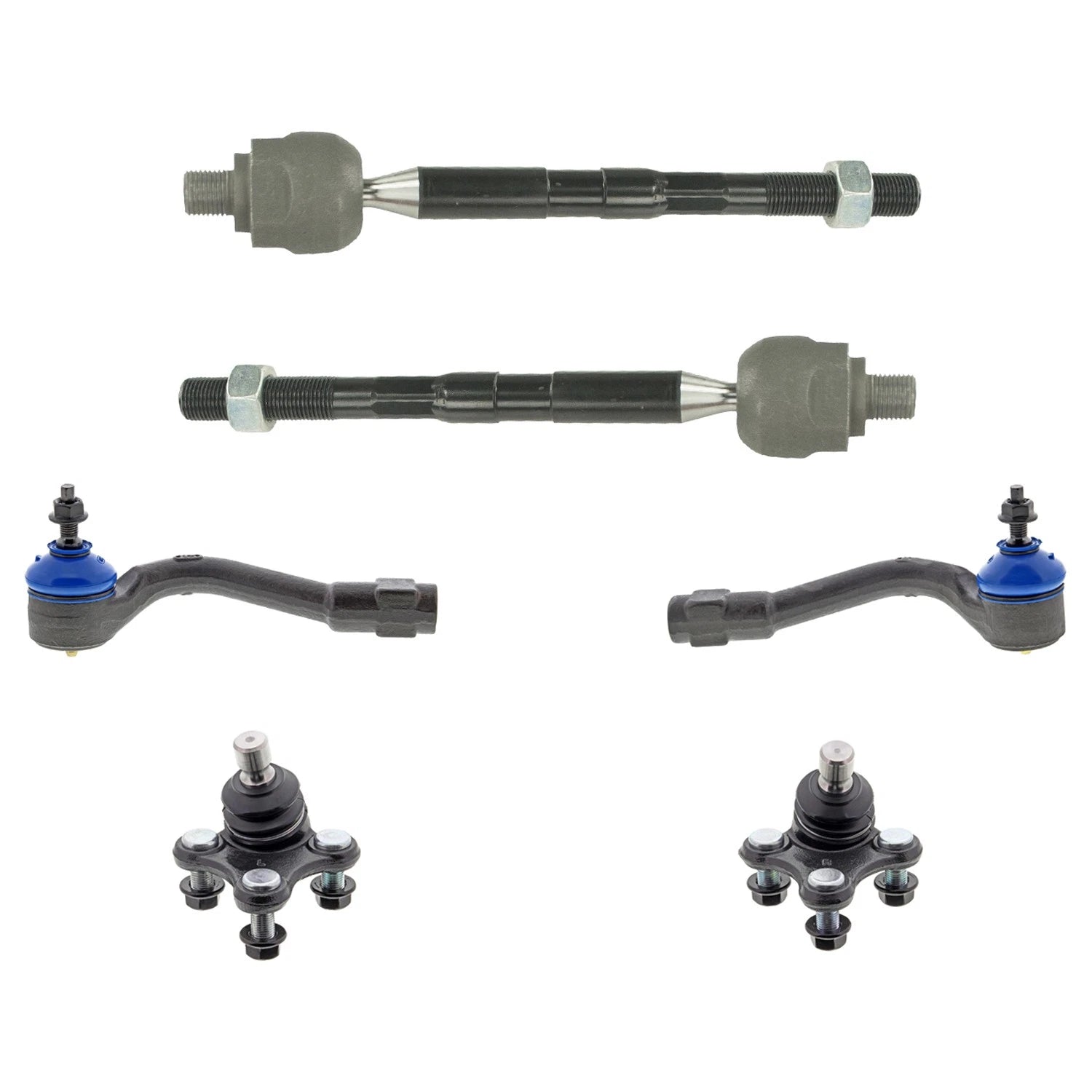 Set of 4 Inner Outer Tie Rods & Front Lower Ball Joints for Sportage