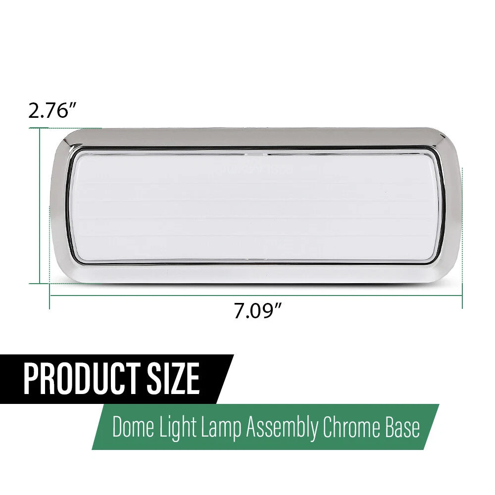 Chrome Dome Light Lamp Assembly for Chevy GMC Pickup Truck (1960–1972)