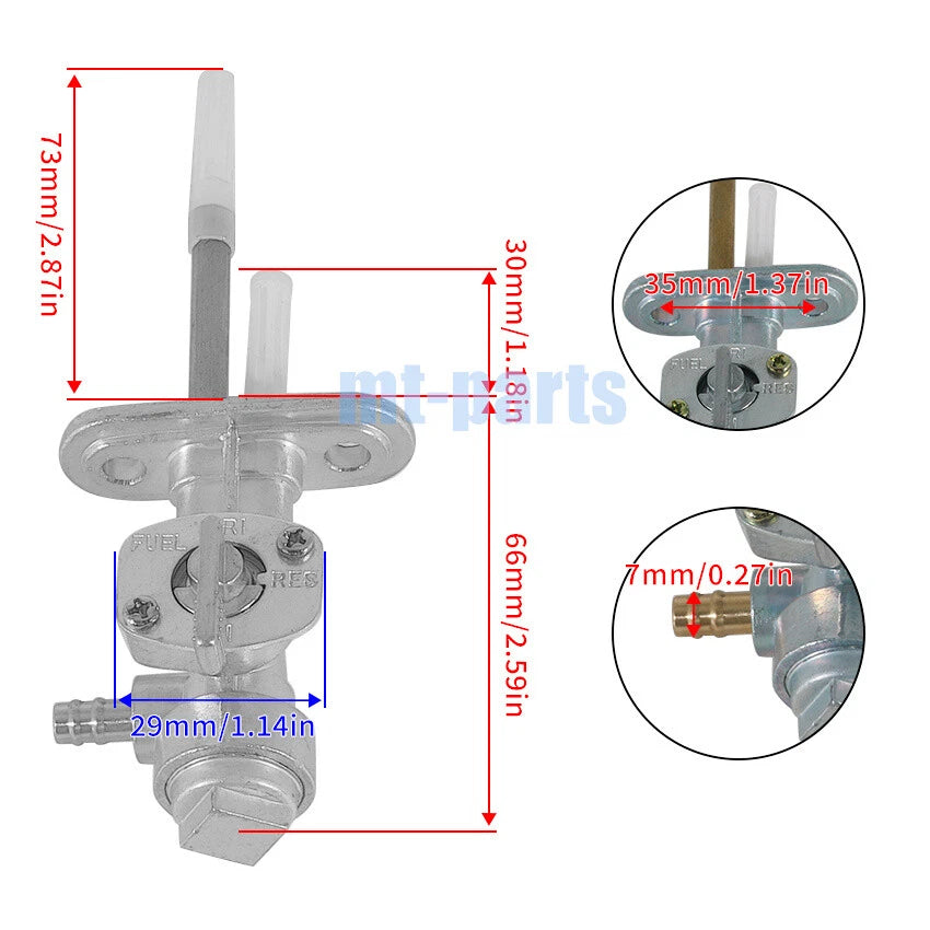 Fuel Tank Switch Valve Petcock for Kreidler ATV Mustang (170–250) 43500-CBT-00