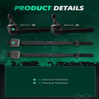 Set of 4 Front Tie Rod Ends for Cadillac Escalade, Chevrolet Silverado 1500 (2015–2019)