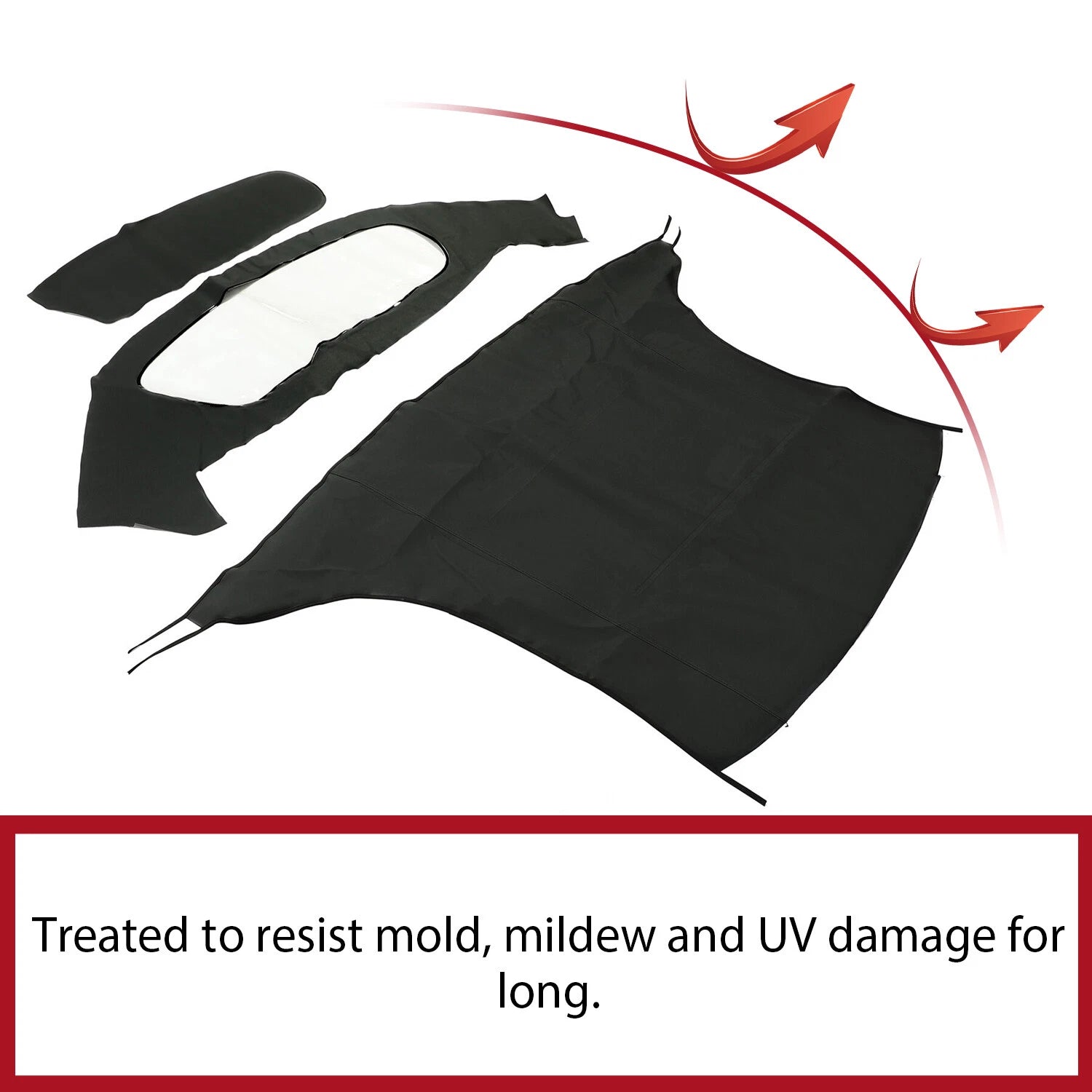 Soft Top for Toyota Celica (1991–1993) w/ Plastic Window Black Roof