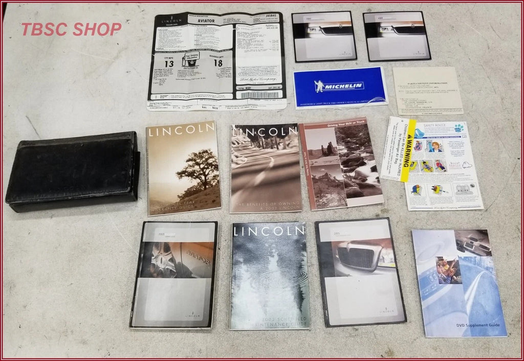 Owners Manual Kit for Lincoln Aviator (2003) - Includes Case & Dealer Sticker