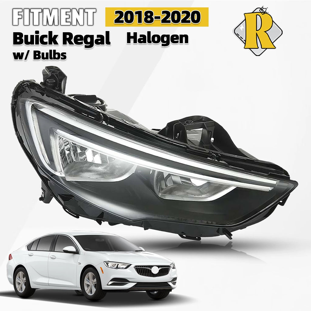 Halogen Headlight with Bulb for Buick Regal (2018–2020) Right Passenger Side