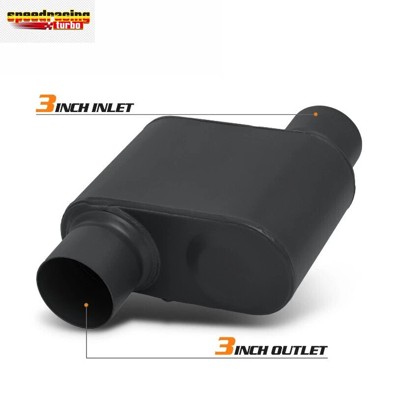 2Pcs 3" Inlet/Outlet Race Performance Exhaust Muffler for Universal