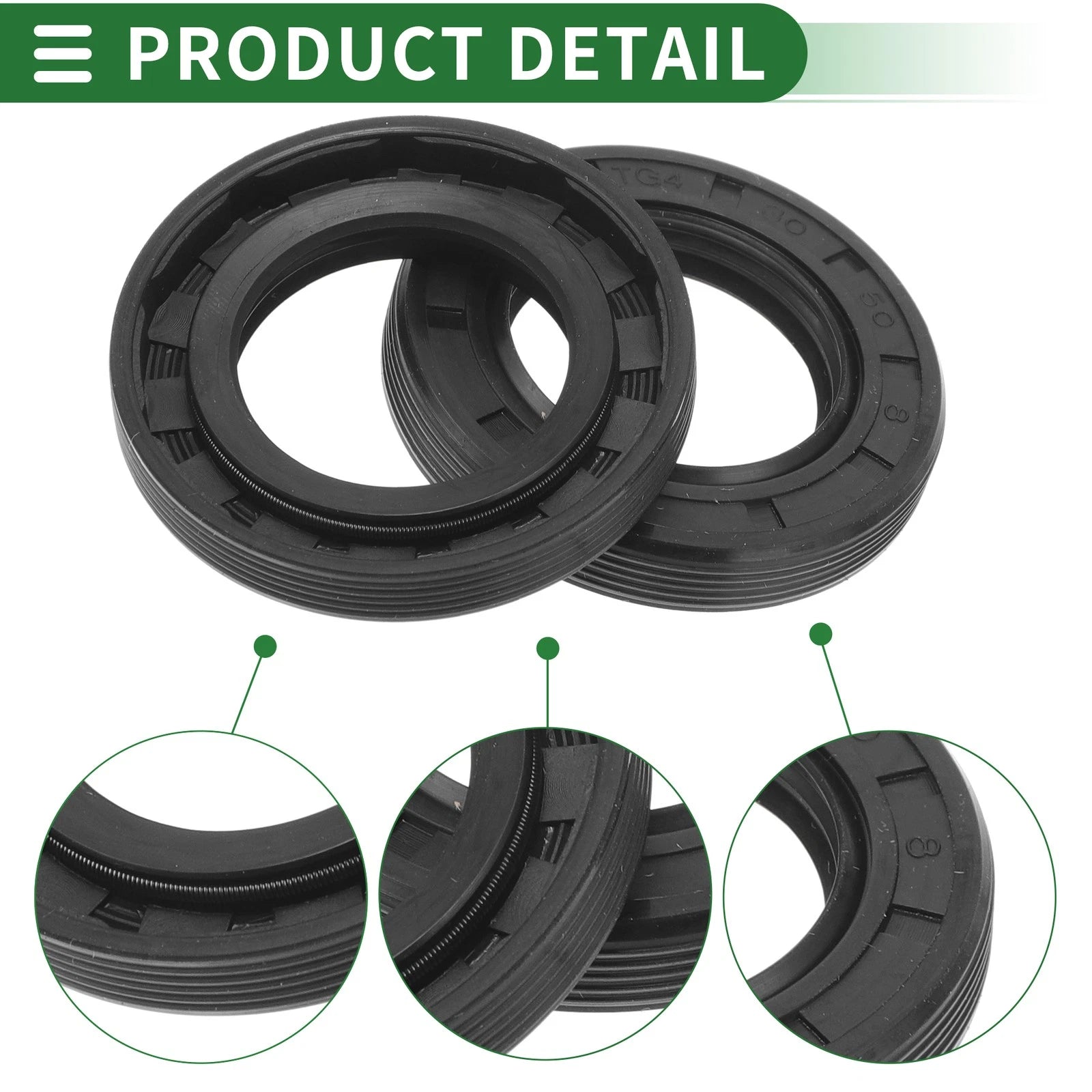 Set of 5 Oil Seal TG4 Lip Seal Ring NBR Rubber 30x50x8mm