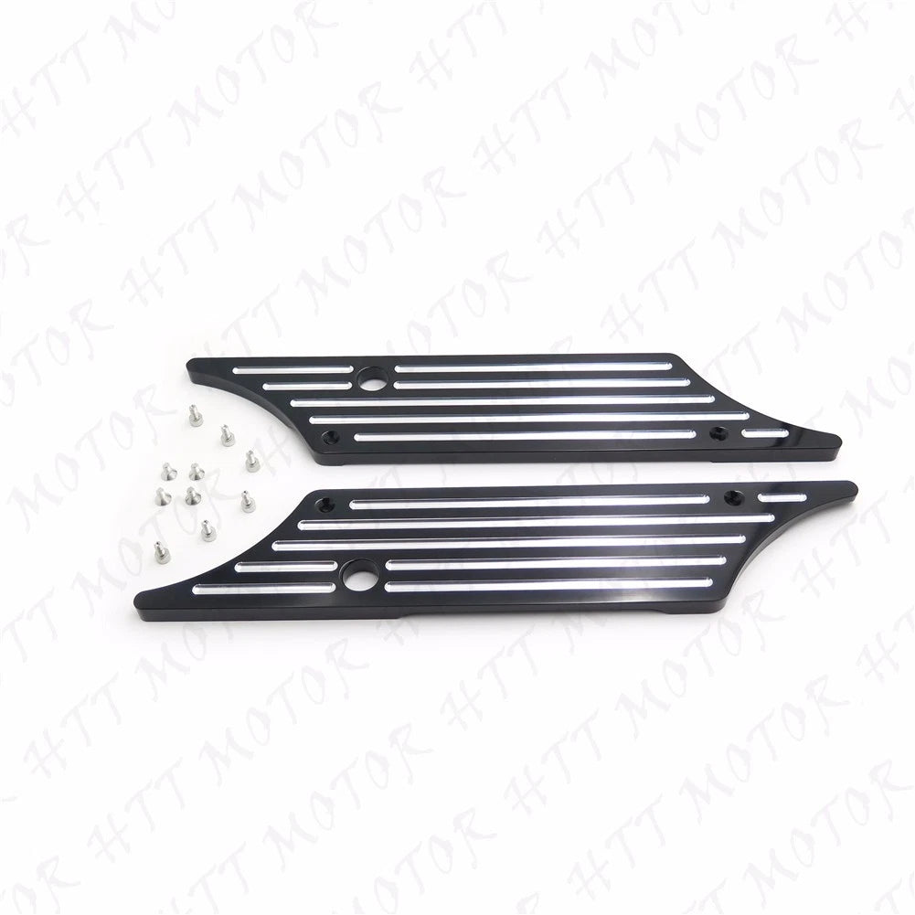 Black Billet Saddlebag Latch Cover for Harley Touring (1993–2013)