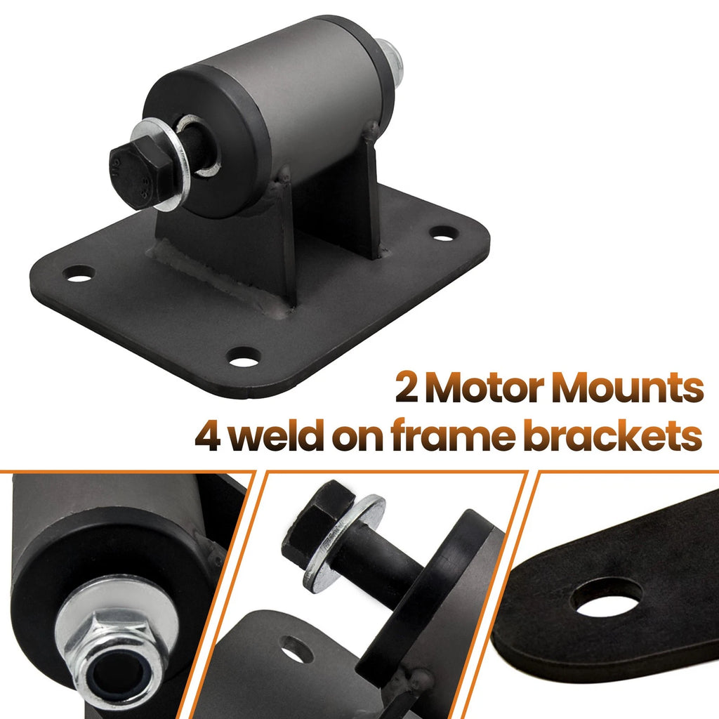 LS Engine Motor Mounts Conversion Swap Set for Universal LS1 LS2 LS3 LS6 LS7