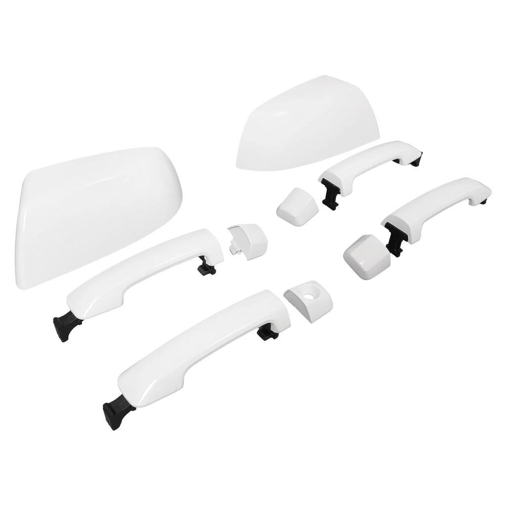 White Mirror Cover & Door Handle Kit for Toyota Tundra Sequoia (2011–2019)